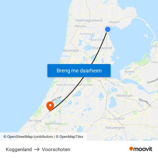 Koggenland to Voorschoten map