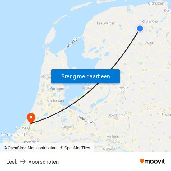 Leek to Voorschoten map