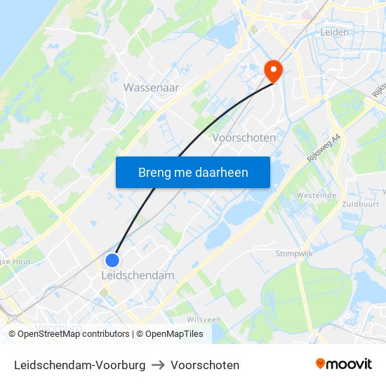 Leidschendam-Voorburg to Voorschoten map