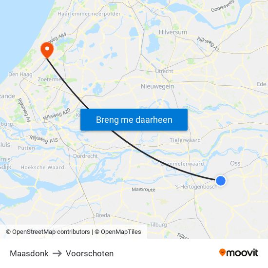 Maasdonk to Voorschoten map