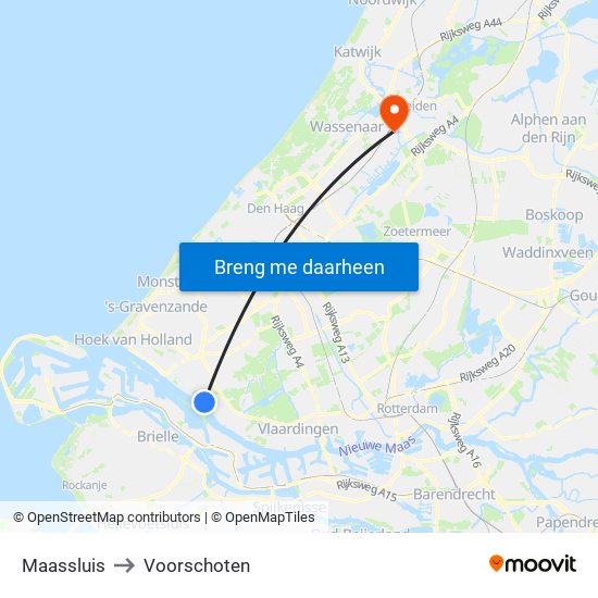 Maassluis to Voorschoten map