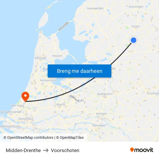 Midden-Drenthe to Voorschoten map