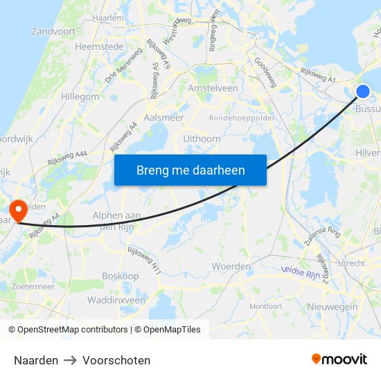 Naarden to Voorschoten map