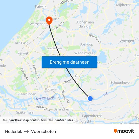 Nederlek to Voorschoten map