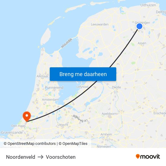 Noordenveld to Voorschoten map