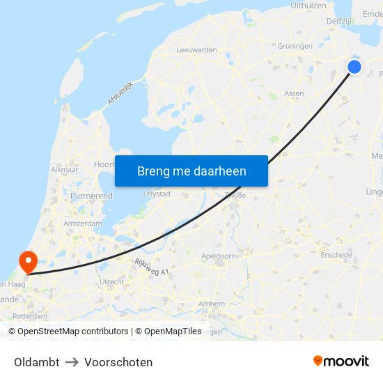 Oldambt to Voorschoten map