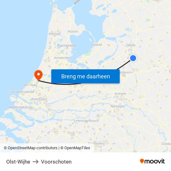 Olst-Wijhe to Voorschoten map