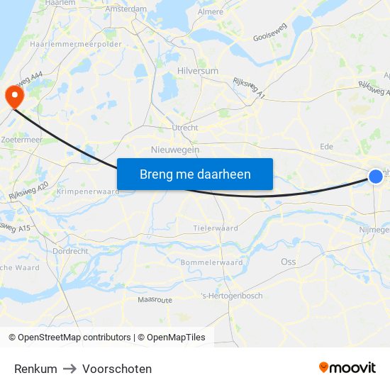 Renkum to Voorschoten map
