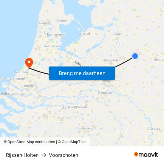 Rijssen-Holten to Voorschoten map