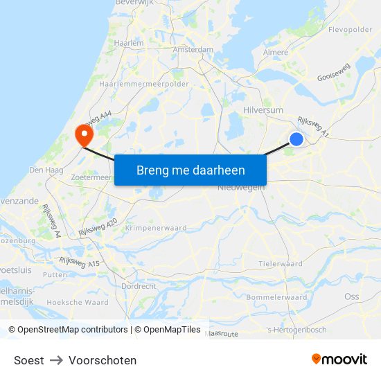 Soest to Voorschoten map