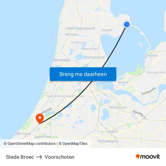 Stede Broec to Voorschoten map