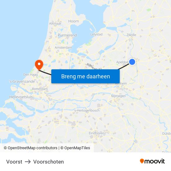 Voorst to Voorschoten map