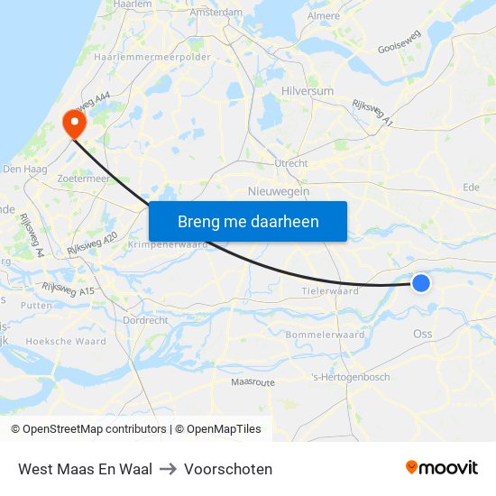 West Maas En Waal to Voorschoten map