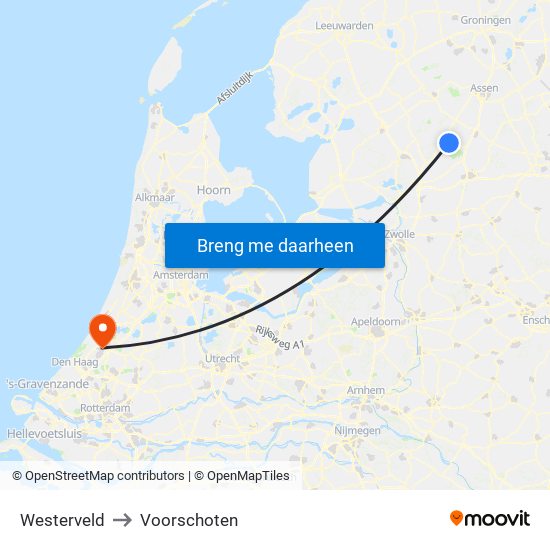 Westerveld to Voorschoten map