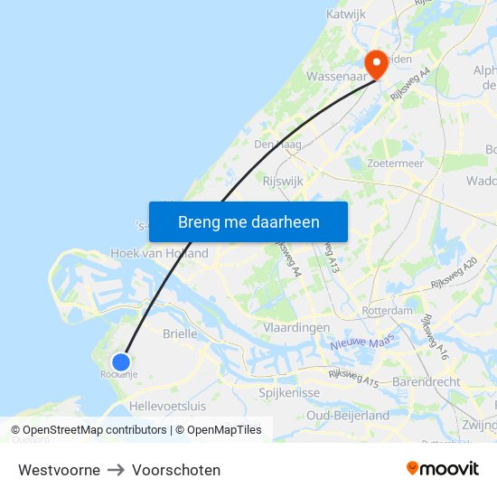 Westvoorne to Voorschoten map