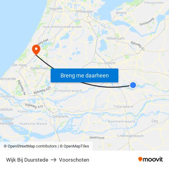 Wijk Bij Duurstede to Voorschoten map