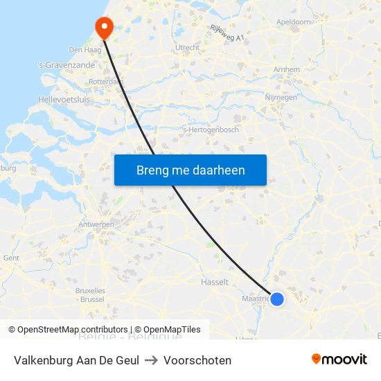 Valkenburg Aan De Geul to Voorschoten map