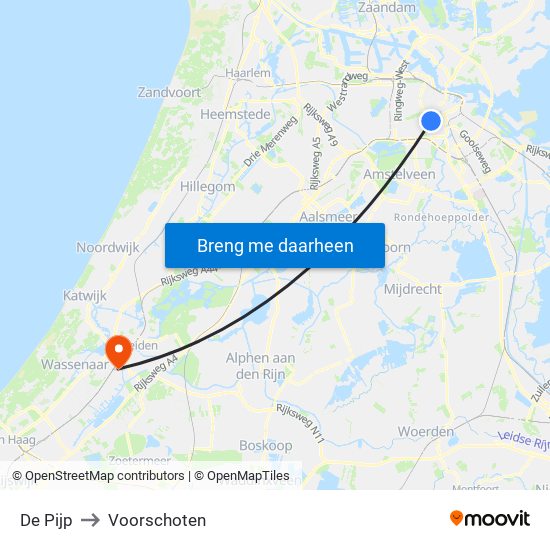 De Pijp to Voorschoten map