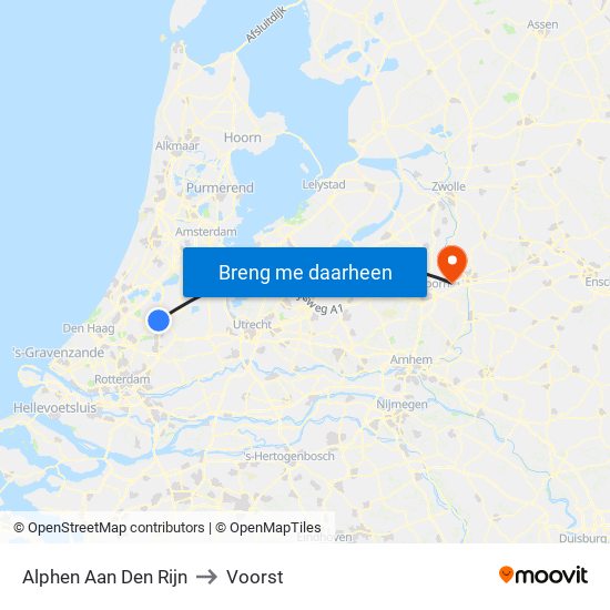 Alphen Aan Den Rijn to Voorst map