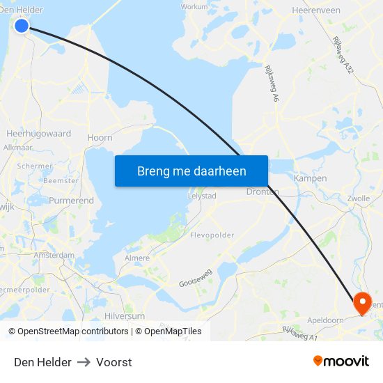 Den Helder to Voorst map