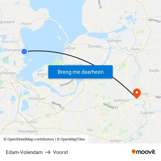 Edam-Volendam to Voorst map