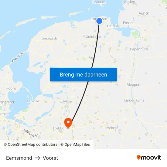 Eemsmond to Voorst map