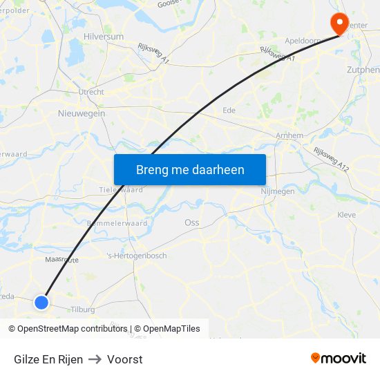 Gilze En Rijen to Voorst map