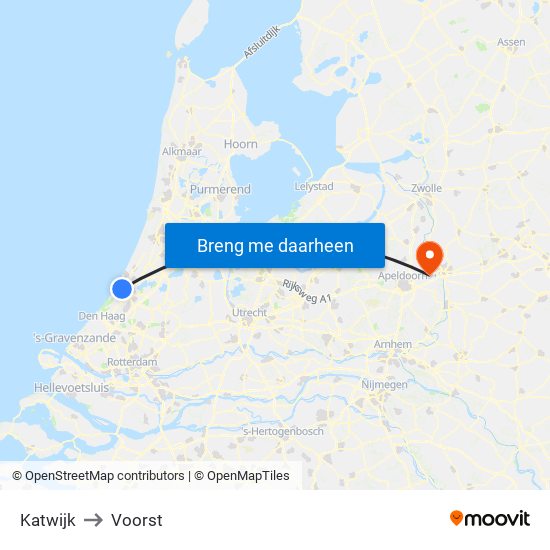 Katwijk to Voorst map