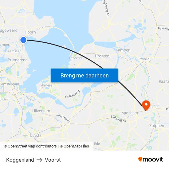 Koggenland to Voorst map