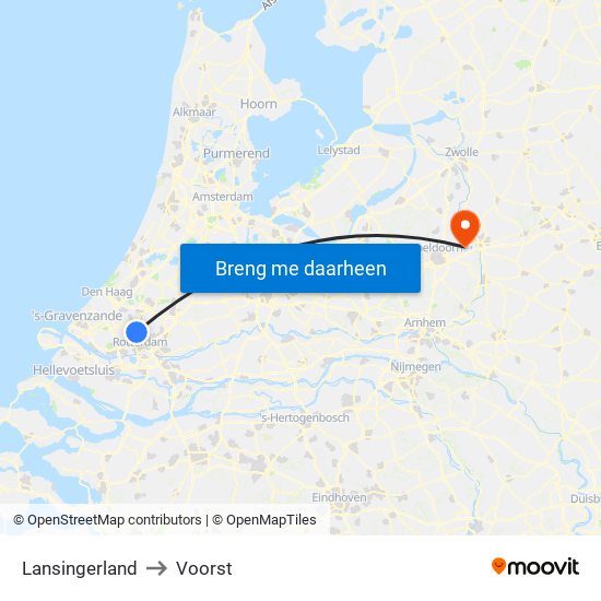 Lansingerland to Voorst map