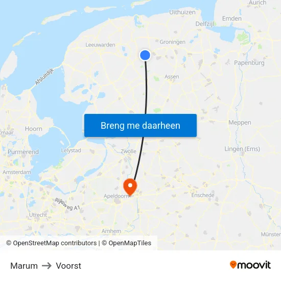 Marum to Voorst map