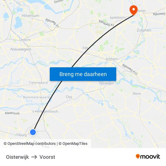 Oisterwijk to Voorst map