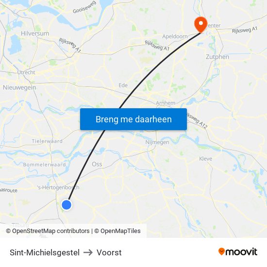 Sint-Michielsgestel to Voorst map