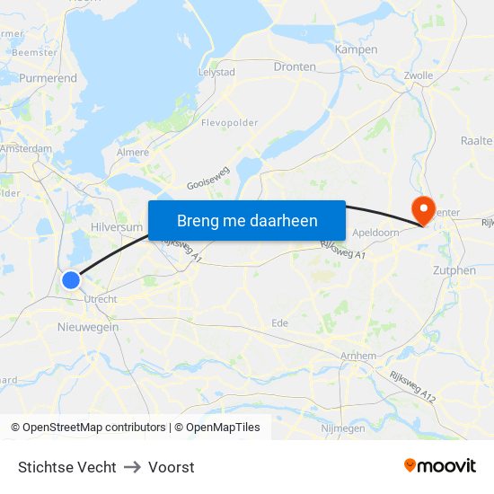 Stichtse Vecht to Voorst map