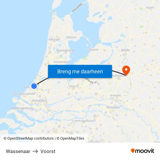 Wassenaar to Voorst map