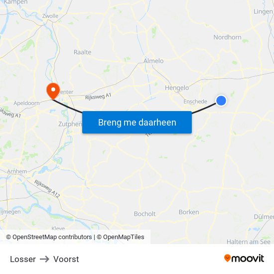Losser to Voorst map