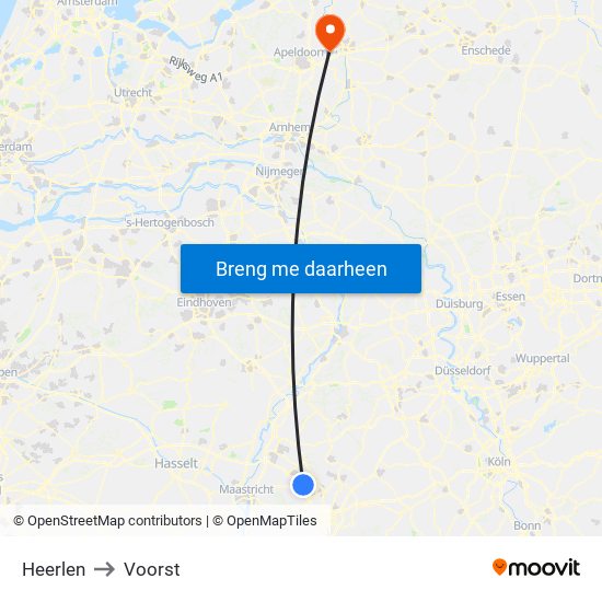 Heerlen to Voorst map