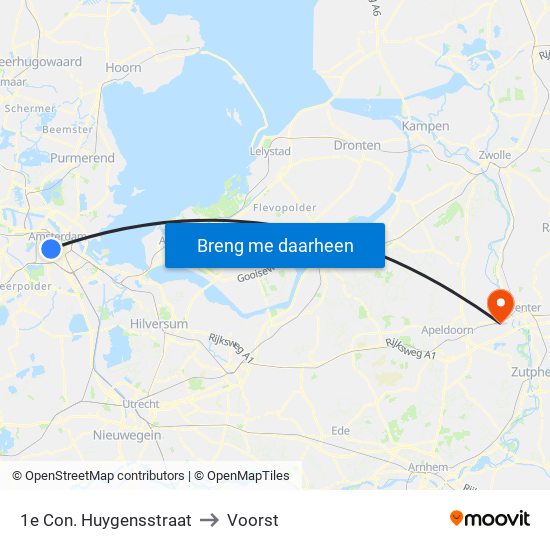 1e Con. Huygensstraat to Voorst map