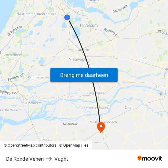 De Ronde Venen to Vught map