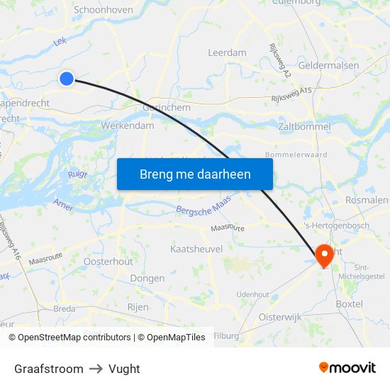 Graafstroom to Vught map