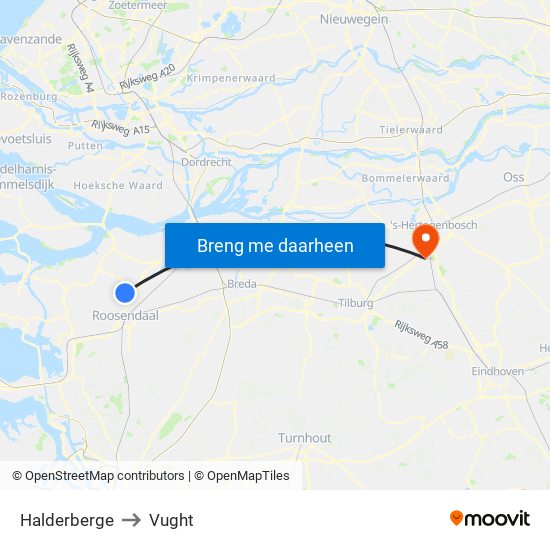 Halderberge to Vught map