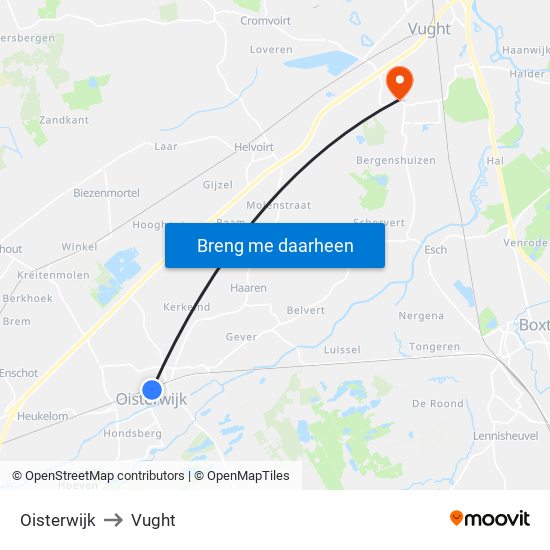 Oisterwijk to Vught map