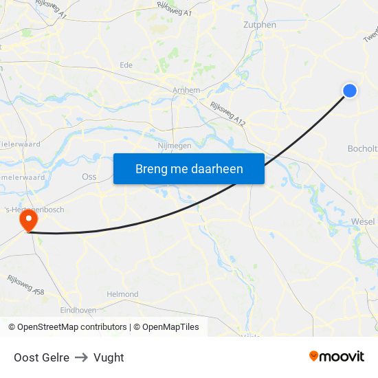 Oost Gelre to Vught map