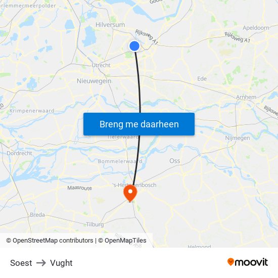 Soest to Vught map