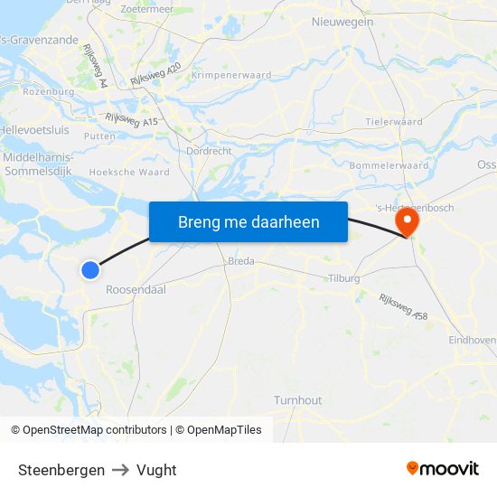 Steenbergen to Vught map