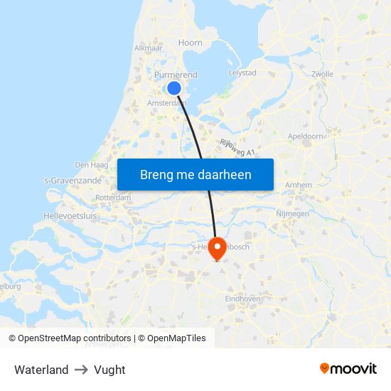 Waterland to Vught map