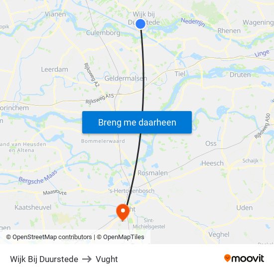 Wijk Bij Duurstede to Vught map