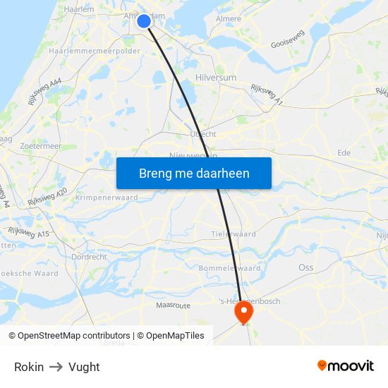 Rokin to Vught map