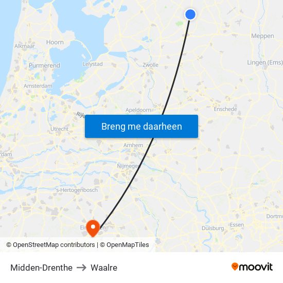 Midden-Drenthe to Waalre map