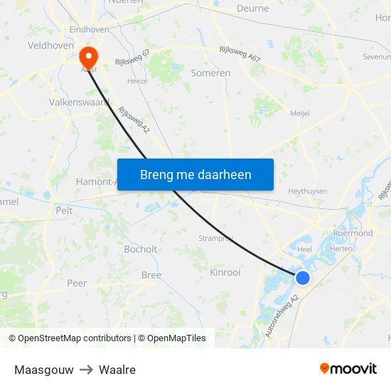 Maasgouw to Waalre map